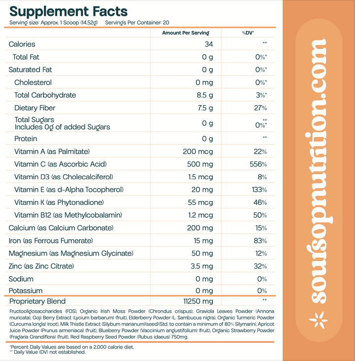 Soursop Pumpkin Power Shake Nutrition Facts